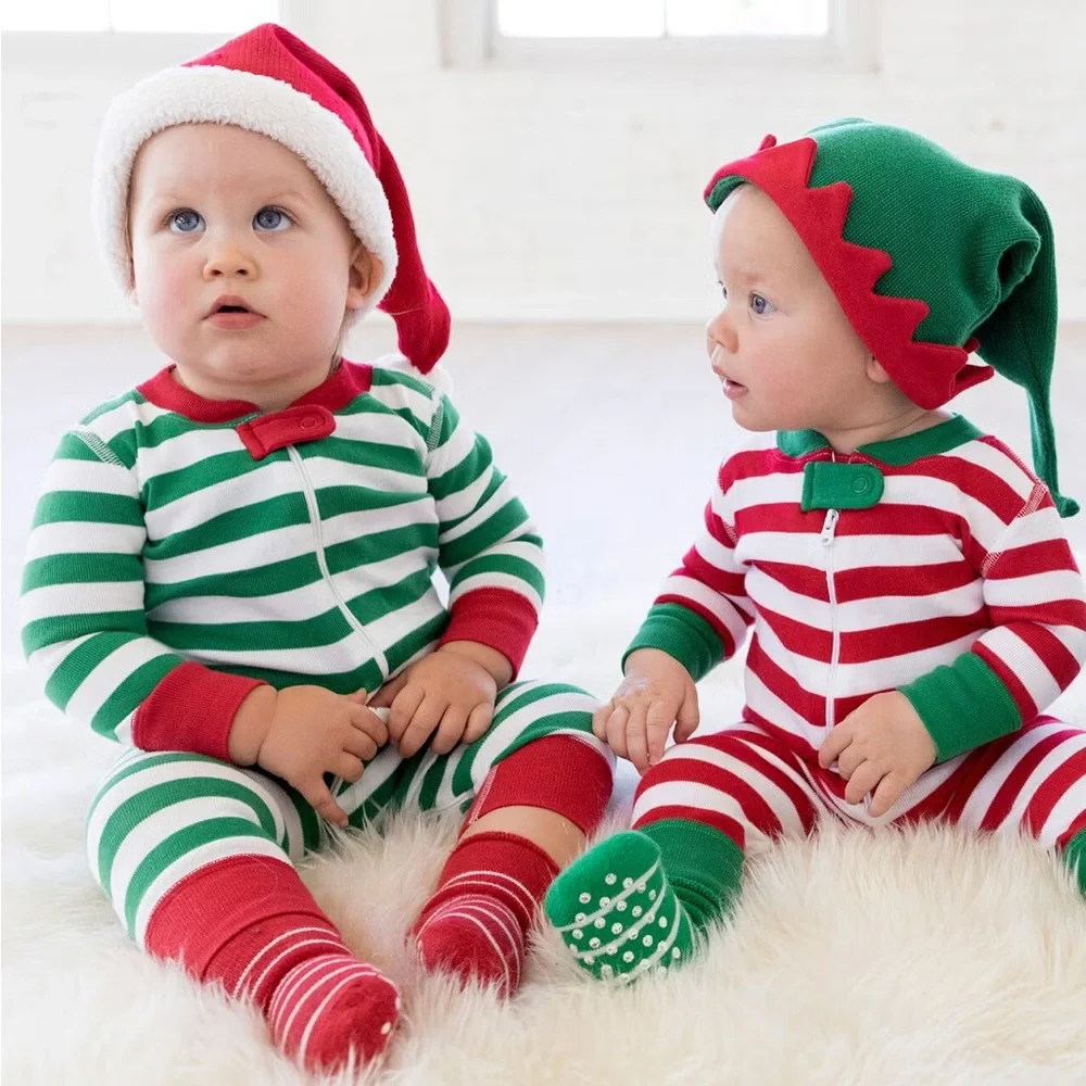 Hanna Andersson Christmas Stripe Organic‎ Cotton Sleeper | 6-9M